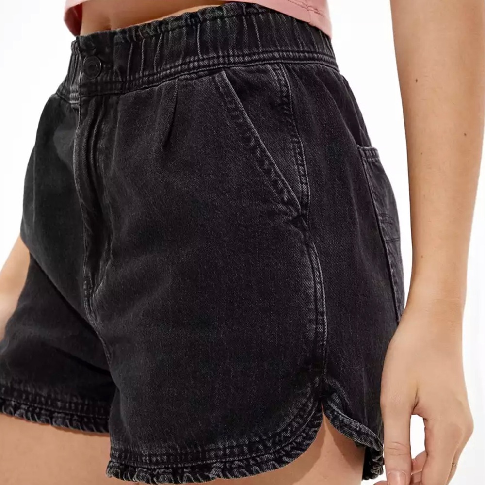 AE Denim Mom Shorts - Washed Black